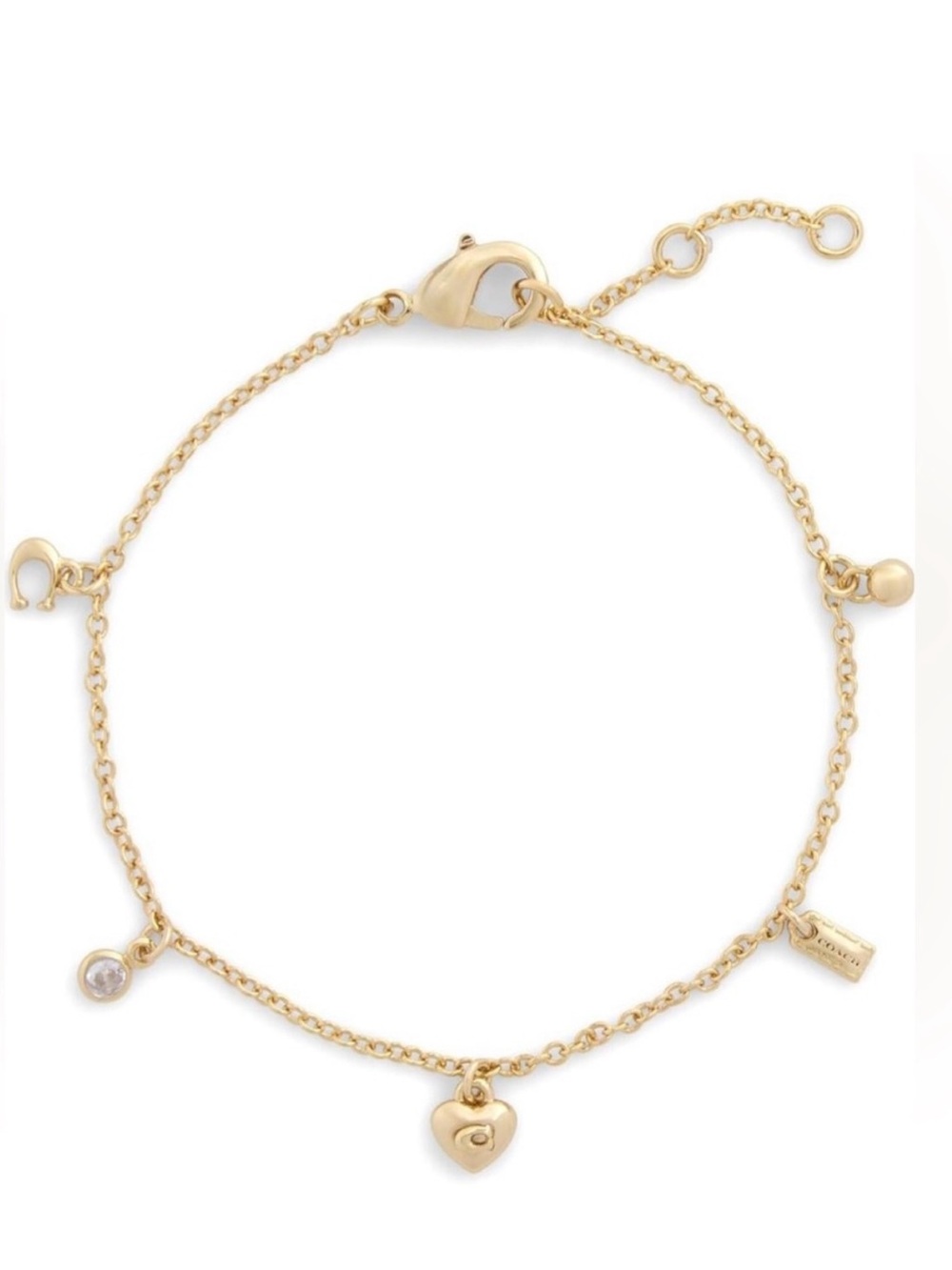 New Coach Charm Bracelet 18k plated gold with dust bag and certification - Picture 2 of 4
